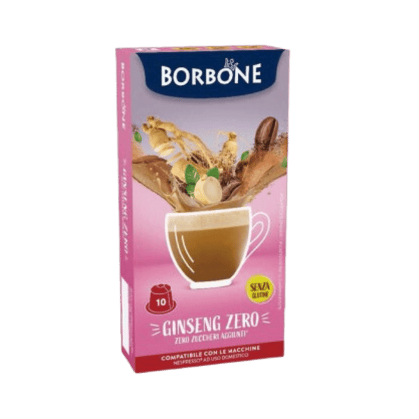 GINSENG ZERO zero zuccheri aggiunti compatibile Nespresso 10 cps Borbone