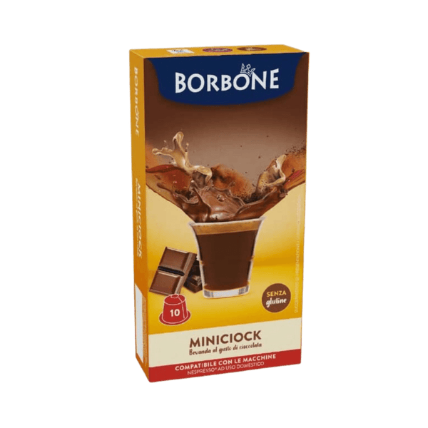 MINICIOCK Bevanda al gusto di cioccolata compatibile Nespresso 10 cps Borbone