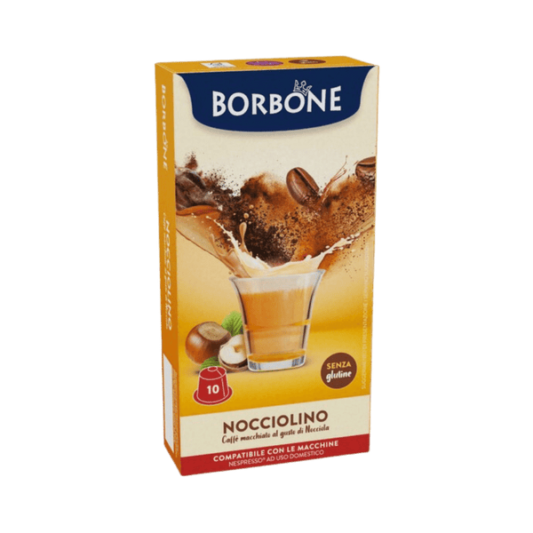 NOCCIOLINO Caffè macchiato al gusto di nocciola compatibile Nespresso 10 cps Borbone